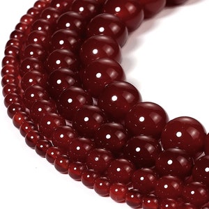 Red Agate Beads AAA Grade Round Loose Beads for Jewelry Making Semi Precious Stone Beads Strand 4mm / 6mm / 8mm / 10mm / 12mm