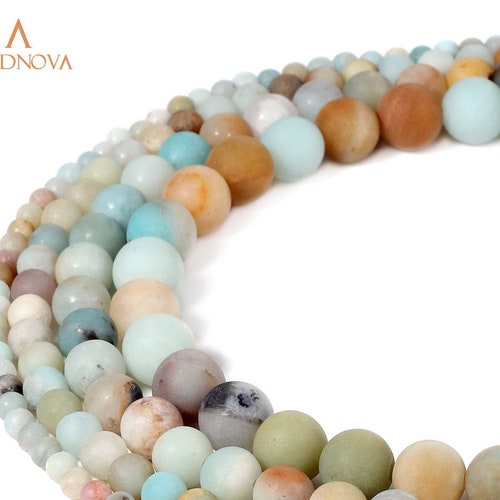 Natural Matte Amazonite Beads Amazonstone Crystal Energy Mix Etsy