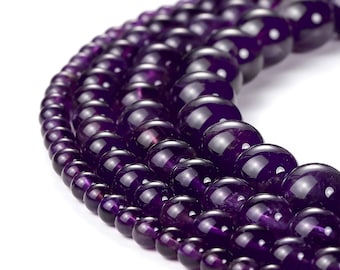 Natural Amethyst Violet Purple Quartz Gemstone Round Loose Beads Stone for Jewelry Making 4mm 6mm 8mm 10mm 12mm BEADNOVA