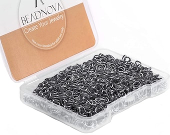 Open Jump Rings Gunmetal Black Color Plated Black Metal Jumprings Findings for Jewelry Necklace Earring Making 3mm 4mm 5mm 6mm 7mm 8mm 10mm
