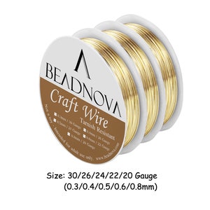 Guldfärgad koppartråd 20/22/24/26/30 gauge solid rund naken smyckestillverkningslinje gyllene pärlhantverk död mjuk spole 0,3 0,4 0,5 0,6 0,8 mm