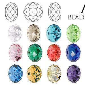 4mm 6mm 8mm Faceted Rondelles Spacer Briolette Crystal Glass Beads Classic Jewelry DIY Loose Beads by BEADNOVA #5040
