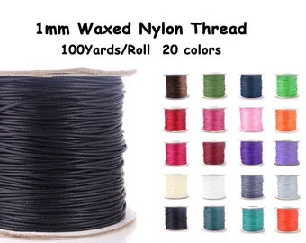 1mm Waxed Nylon Thread DIY Beading Cord Round String For Bracelet Jewerly Making 100 yards 300 feets Roll Spool BEADNOVA