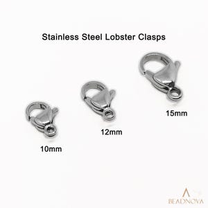 304 Stainless Steel Lobster Clasps Non Tarnish Claw Clasps 10 12 15mm for Bracelet Necklace Jewelry Making