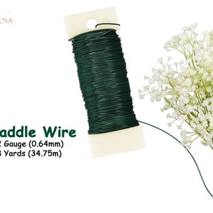 O'Creme 24 Gauge Dark Green Florist/Floral Wire 14 Inch, 50 Pieces 