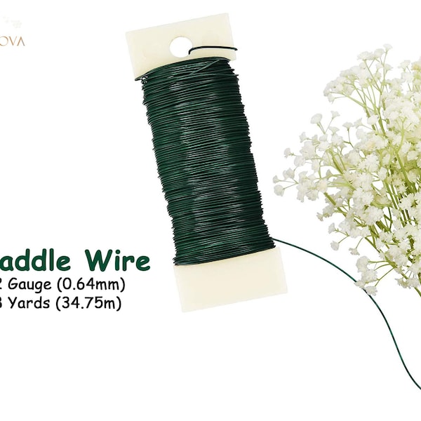 Floral Paddle Wire Florist Wreath Gardenging Wire for Wreath Making Craft Floral Flower Arrangements Garland 38 Yards 35m 114ft 22 Gauge