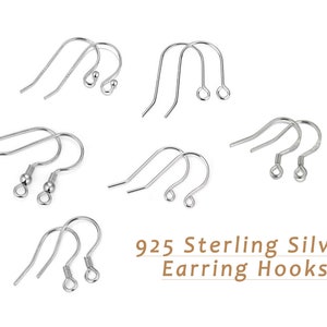 6 Pairs of Sterling Silver Earring Hooks, 925 Silver Ear Wire Hook for Earring  Jewelry Making 