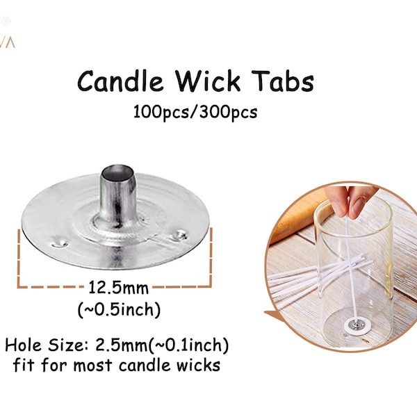 Candle Wick Holder Tabs Clips Metal Candle Wick Sustainer Tabs for Jar Candle Making DIY Oil Lamp Floating Bottom Support 12.5mm/0.5inch