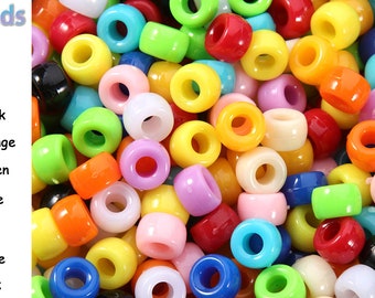 9mm Pony Beads Pastel 100pcs for Bracelets DIY Crow Beads Multi Color in Bag White Black Red Lot Bulk Beadnova