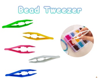 Pinzas para cuentas Pinzas de plástico Pinzas para manualidades Colores surtidos para hacer joyas artesanales DIY Proyecto de cuentas para la escuela familiar 11 cm 4,3 pulgadas