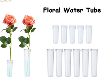 Clear White Floral Water Tubes 4cm 7cm Plastic Water Tubes for Floral Flower Vials with Caps for Flower Arrangement Decoration 20pcs 60pcs