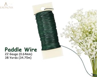 Floral Paddle Wire Florist Wreath Gardenging Wire for Wreath Making Craft Floral Flower Arrangements Garland 38 Yards 35m 114ft 22 Gauge