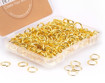 High Quality Gold Jump Rings Gold Plated Goldtone 18K Golden Color Open Jumprings Findings 3mm 4mm 5mm 6mm 7mm 8mm 10mm BEADNOVA