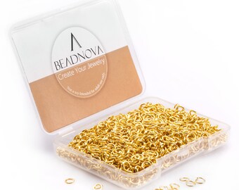 300+ 7mm 19ga Gold Jump Rings OPEN 7mm OD 5.2mm ID 0.9mm Thick Plated Or Silver /& Bronze Connectors LeadNickel Free Diy Jewelry Supply