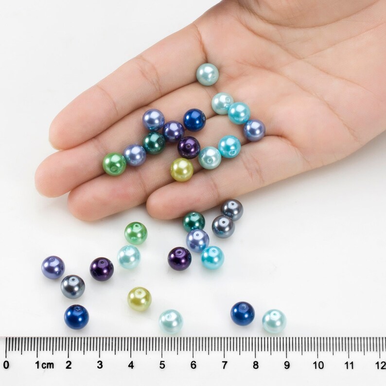 Satin Glass Pearl Round Beads 3mm / 4mm / 5mm / 6mm / 8mm / 10mm Pearlized Imitation Pearl Beads 100pcs Pack image 6