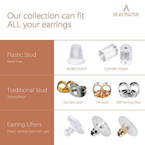 Silicone Earring Backs, 1000PCS Soft Earring Stoppers, Clear Earring Backing  Stud Post Earrings 