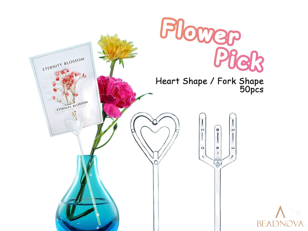 TCAIRG Blumen-Plektren, 200 Stück – Transparente Kartenhalter Für Hochzeit, Geburtstag, Deko, 31 Cm Lang