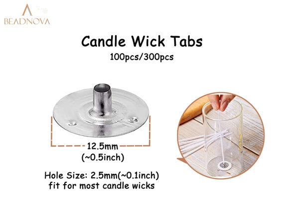 Candle Wick Holder Tabs Clips Metal Candle Wick Sustainer Tabs for Jar  Candle Making DIY Oil Lamp Floating Bottom Support 12.5mm/0.5inch 