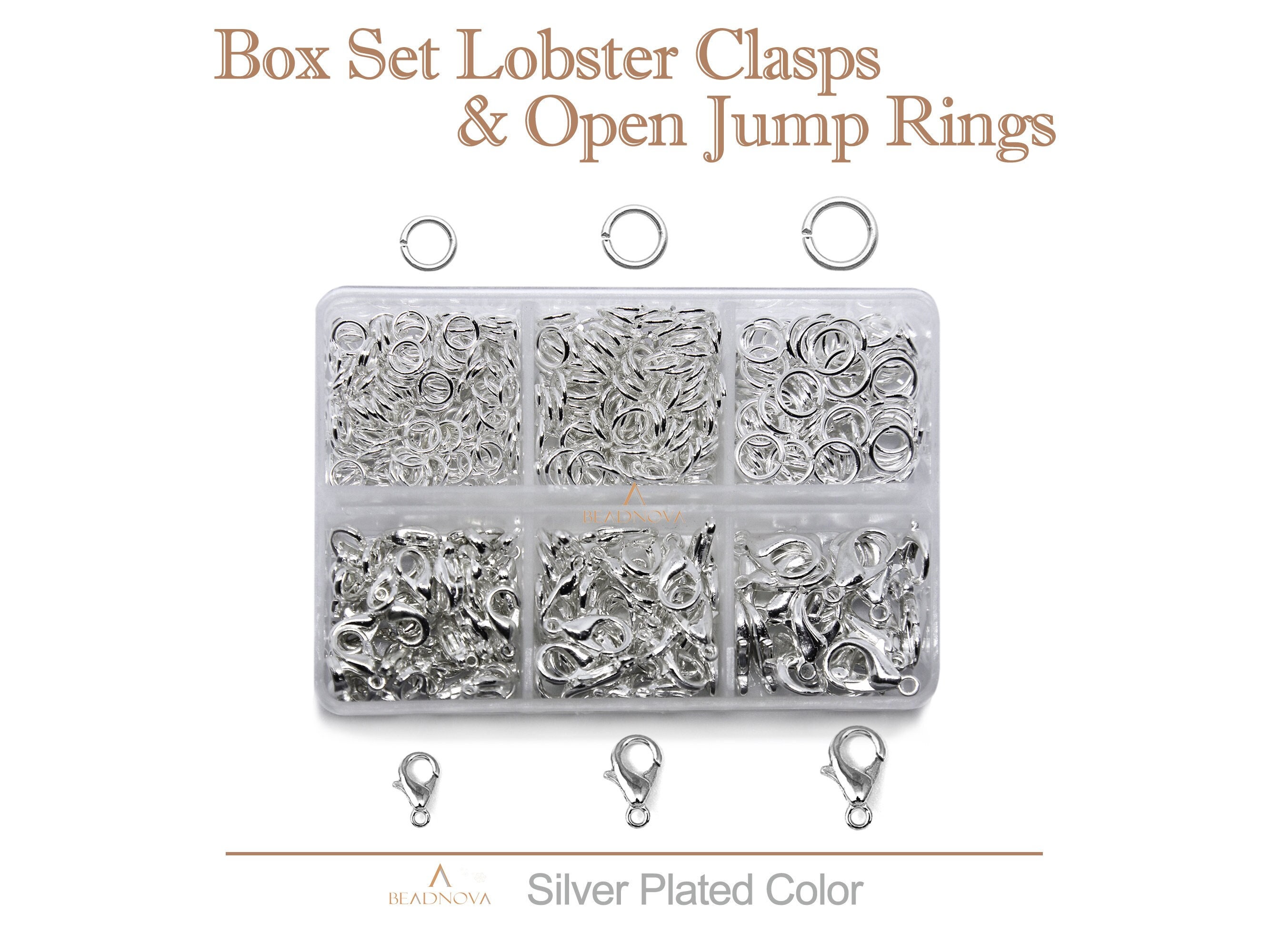 Incraftables Lobster Clasps for Jewelry Making 6 Colors with Open Jump Rings Small Necklace & Bracelet Lobster Claw Clasp Clips