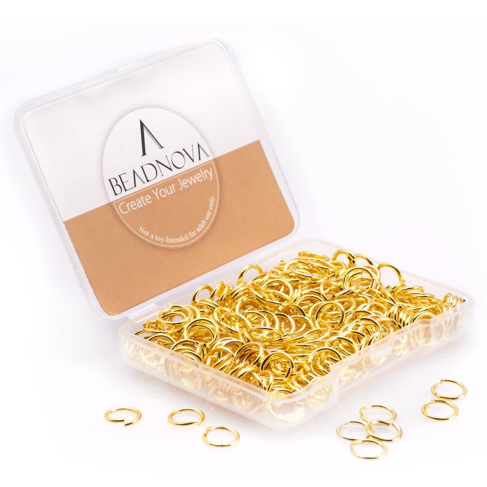 10mm Twisted Etched Gold Jump Rings Round Gold Findings, Gold Supplies,  Link, Ring, Loop 22k Gold Plated 20pcs 