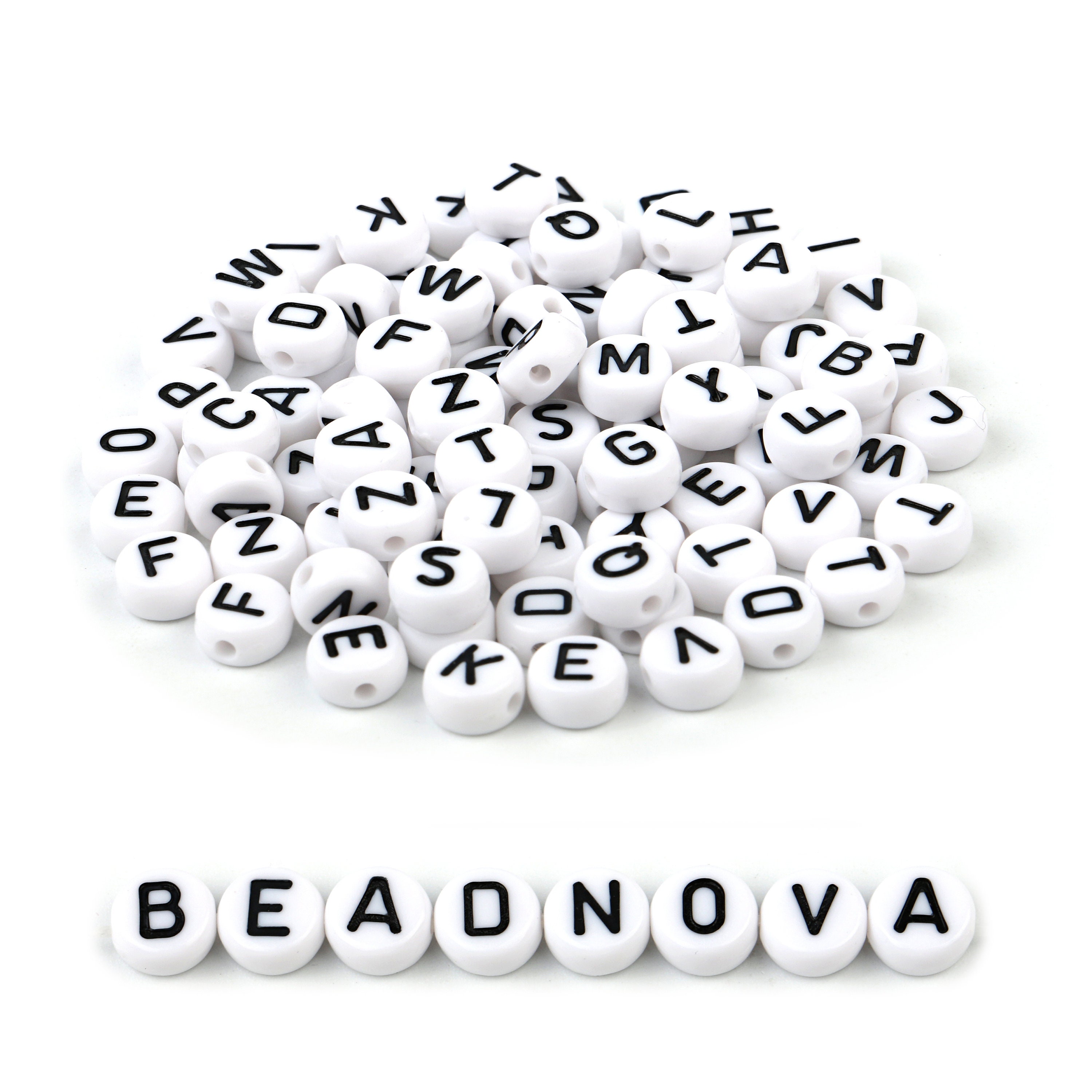 BEADNOVA Silver Plated Alphabet A-Z Letter Charms for Jewelry Making(100pcs)