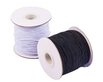 0.8/1.0/1.2mm Elastic Nylon Cord Stretch Beading Threads Round Stretchy Rubber String For Bracelet Jewelry Making Roll Spool Black White