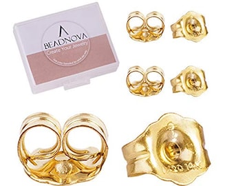 14k GF Earring Backs Earring Backings Gold-Filled Pierced for Posts Secure Locking for Studs Butterfly Earring Nut Stopper 3pairsa/Box