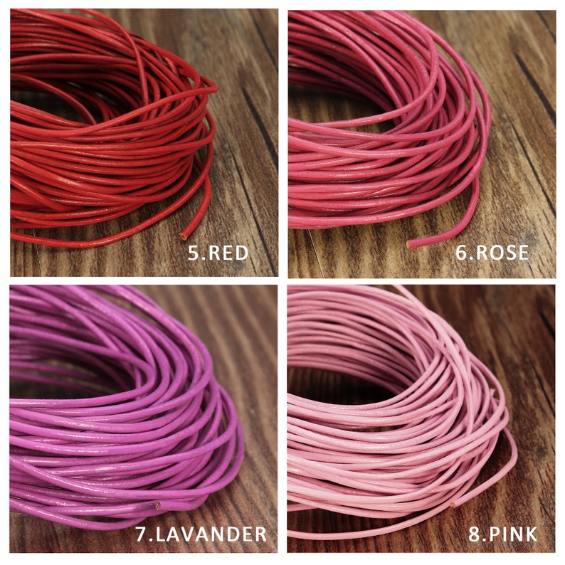 1.5mm Natural Genuine Round Leather Cords for Jewelry Making Etsy