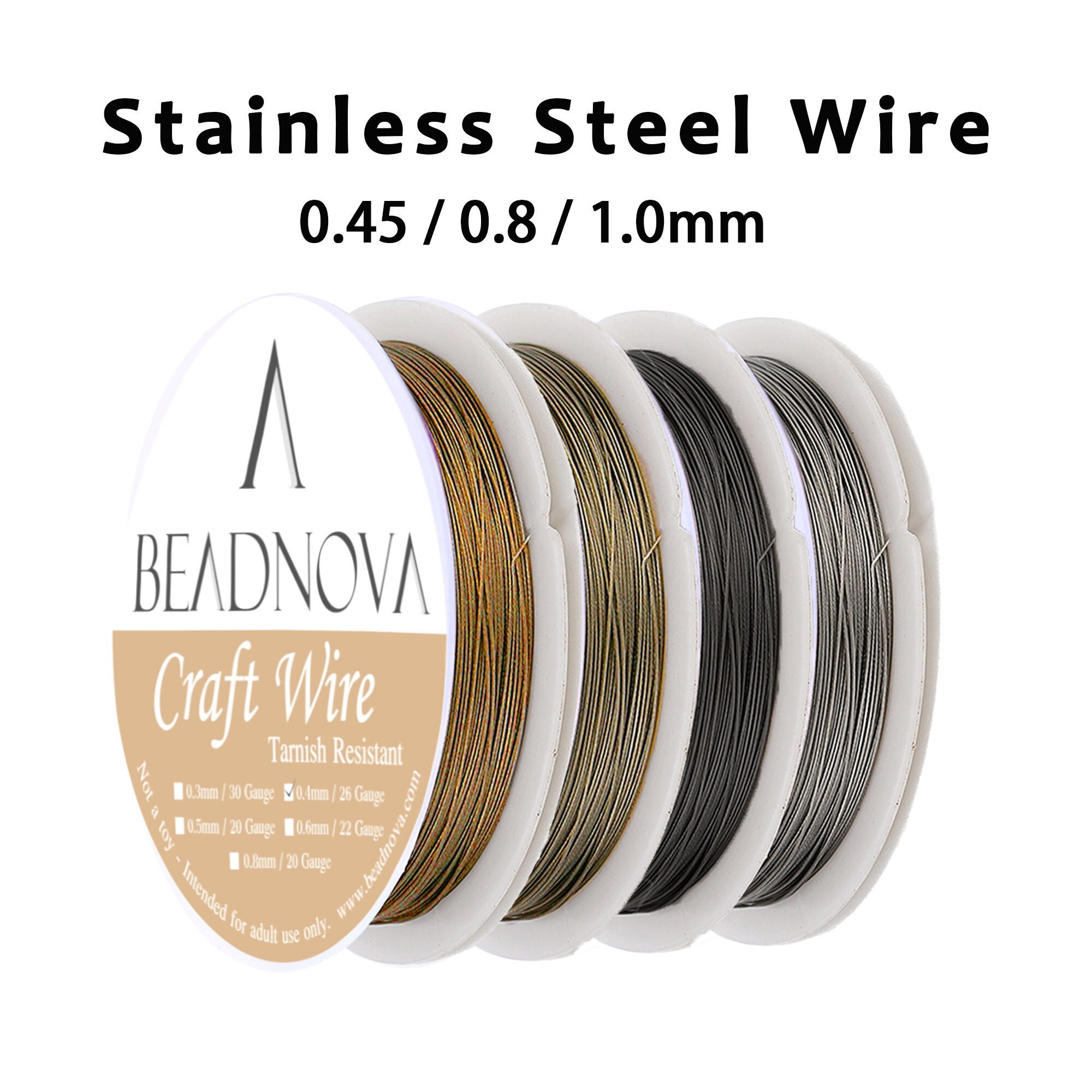 BEADNOVA 26/22/20Gauge Tarnish Resistant Bare Copper Wire For Jewelry Making  (11/5/3.3 Yards Each, 2 Rolls Pack)