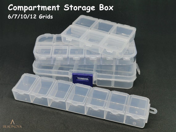 6 7 10 12 Grids Clear Plastic Box Compartments Transparent Divided Storage Container Jewelry Organizer Box for Charm Beads Craft Storing Etsy Ireland