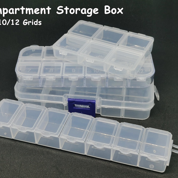 6 7 10 12 Grids Clear Plastic Box Compartments Transparent Divided Storage Container Jewelry Organizer Box For Charm Beads Craft Storing