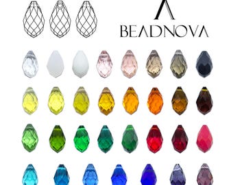 Faceted Briolettes Teardrops Crystal Glass Top Drilled Drop Beads Pear Beads For Pendant Charm Jewelry Making 6x12mm 8x13mm 10x20mm #6010
