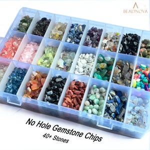 Undrilled Natural Gemstone Crystal NO Hole Semi Tumbled Chips Beads Irregular Loose Nugget Beads Findings for DIY Jewelry Making Bulk
