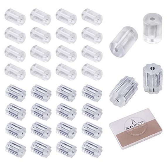 Rygai 100pcs Clear Soft Plastic Earring Findings Back Stoppers Earnuts Safe Tool-, Women's, Size: One Size