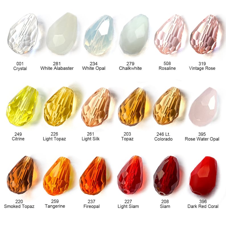 Teardrops Faceted Beads Tear Drop Beads Crystal Glass Beads Etsy