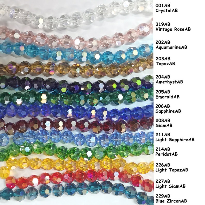 4/6/8mm AB Colors Aurora Borealis Coatings Crystal Round Faceted Beads Effects DIY Findings Beads Element Bulk Lot BEADNOVA 5000 zdjęcie 2