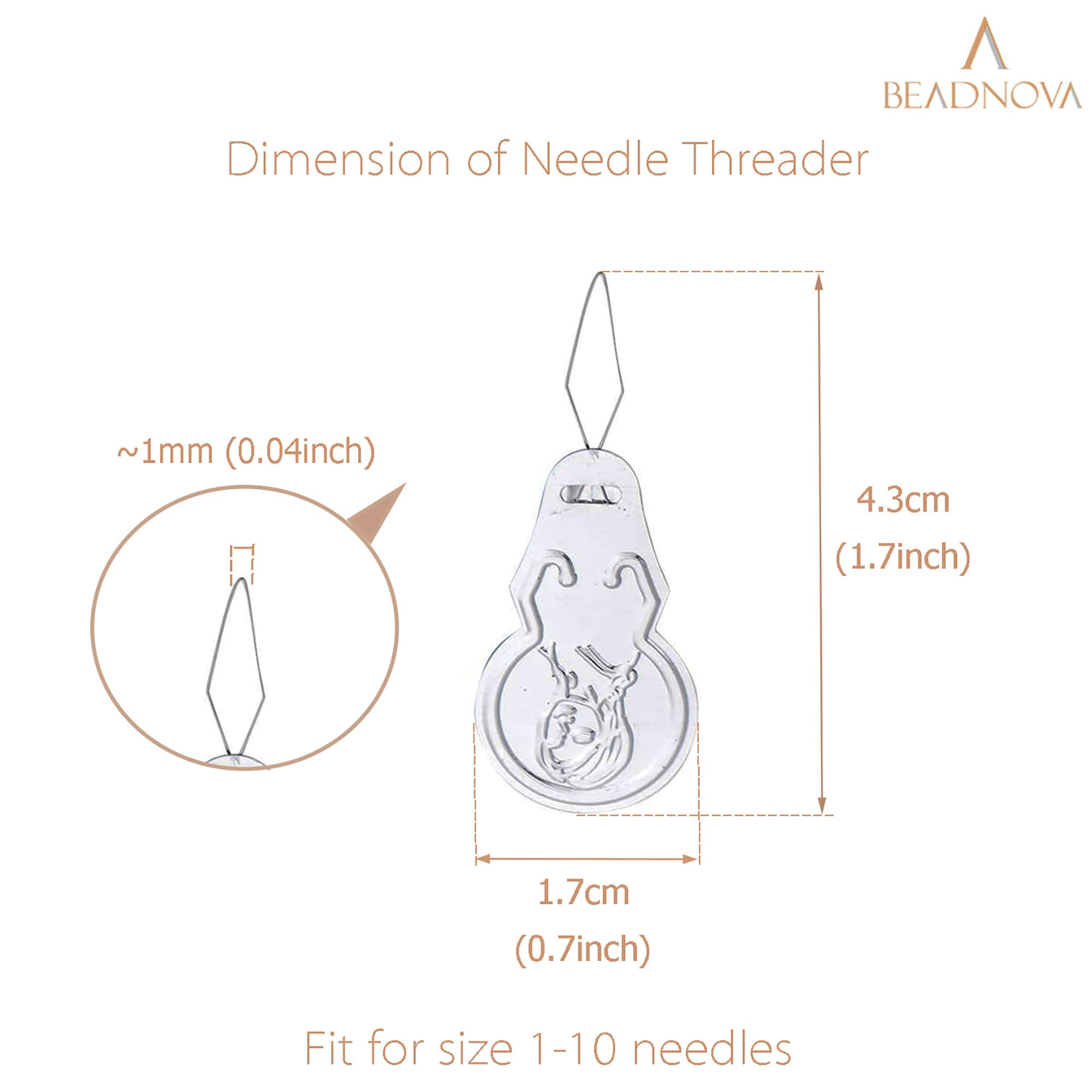 BEADNOVA Nadeleinfädler Aus Aluminium – 100 Stück Mit Blütenkopf, Für Nähen, Sticken & Basteln