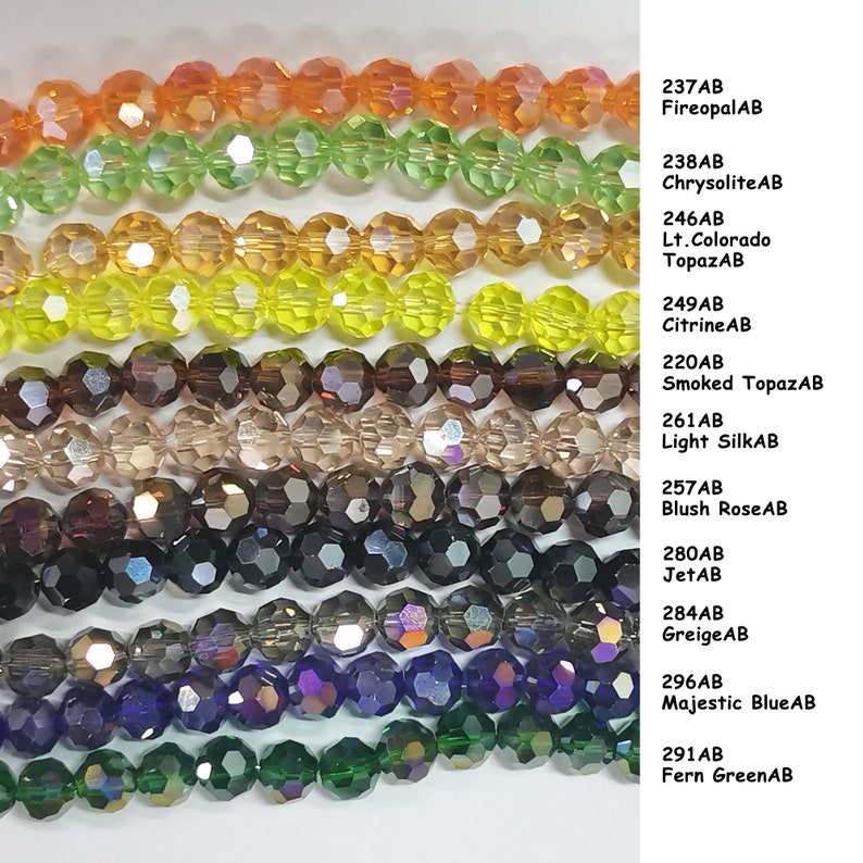 4/6/8mm AB Couleurs Revêtements Aurora Borealis Cristal Perles À Facettes Rondes Effets Résultats DIY Perles Élément En Vrac BEADNOVA 5000 image 3