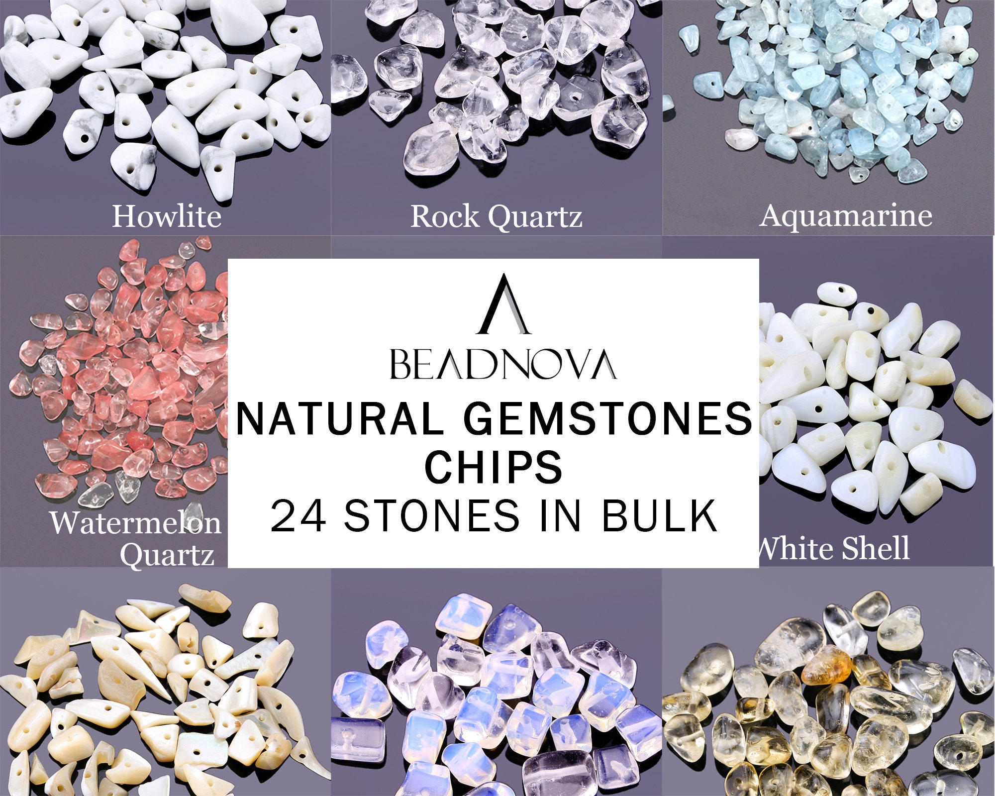 24 Grid Arts Irregular Stone Bead Chips Piedra Preciosa 24 Grid Arts Irregular Stone Bead Chips Piedra Preciosa