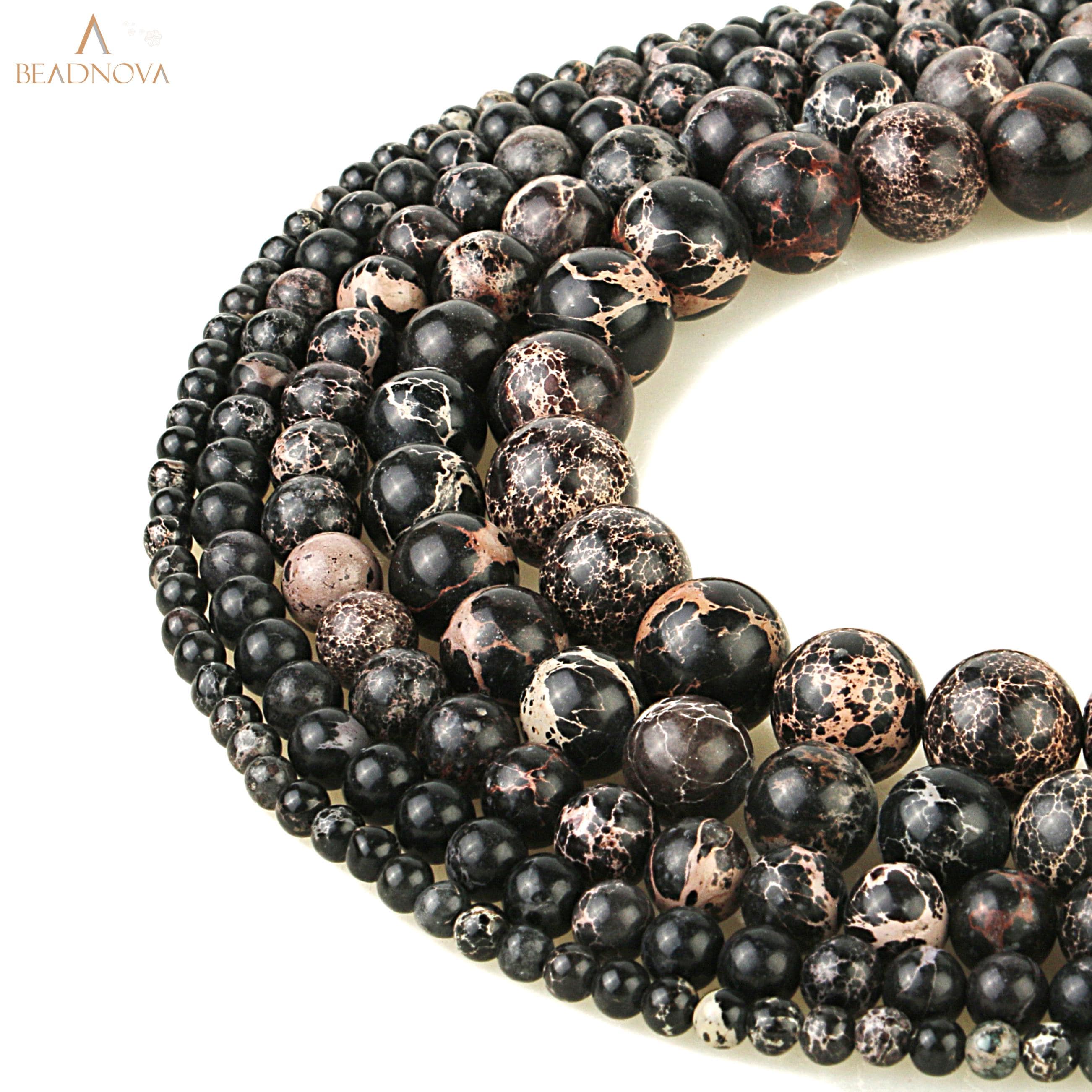 Black Sea Sediment Imperial Jasper Loose Round Stone Beads 4 6 8