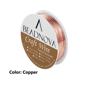 Solid Round Bare Copper Wire 20/22/24/26/30 Gauge Gold Silver Color Tarnish Resistant Jewelry Making Wire Dead Soft BEADNOVA Copper