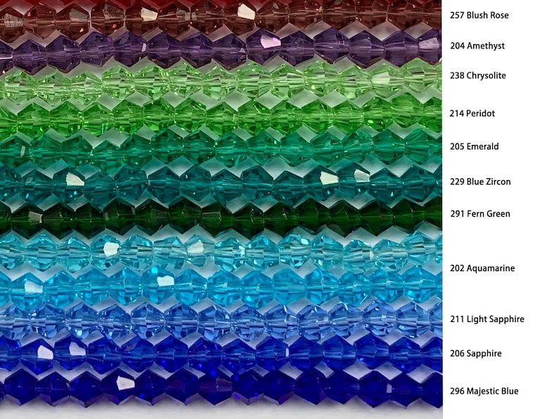 3mm 4mm 6mm Bicone Faceted Bead Findings Crystal Glass Beads Fashion Beads by BEADNOVA zdjęcie 4