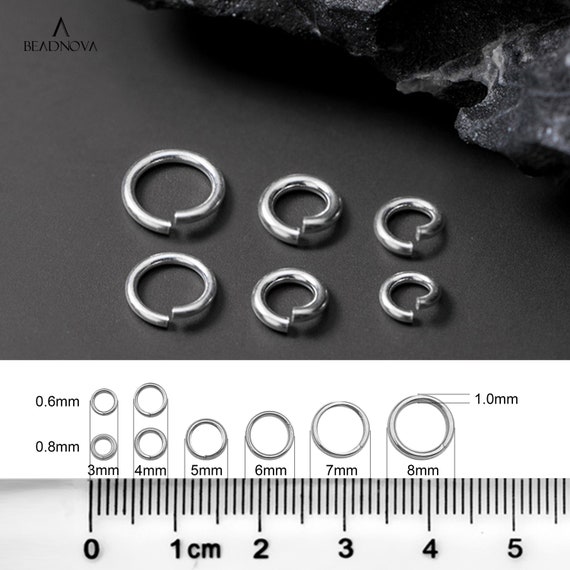BEADNOVA 4mm Silver Jump Rings for Jewelry Making Open for