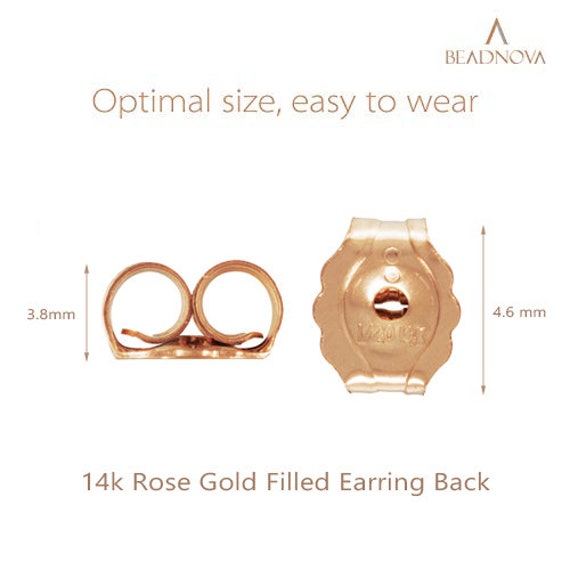 BEADNOVA Earring Backs for Studs Earring Backing Gold Plated