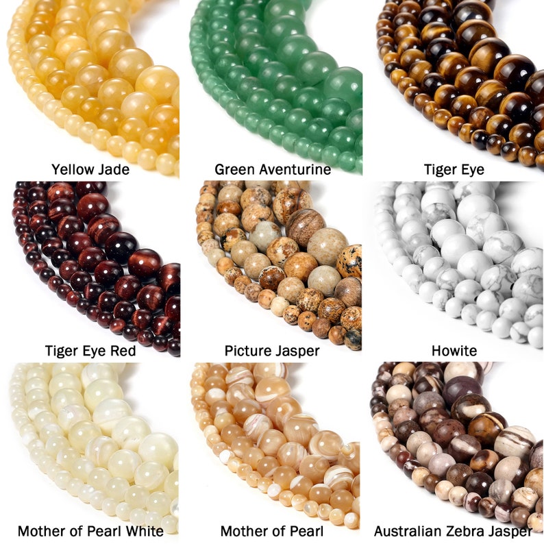 Perles de pierres précieuses naturelles rondes et mates, perles en vrac, pierre d'agate, cristal de quartz, fabrication de bijoux, commande d'échantillon 4 mm 6 mm 8 mm 10 mm 12 mm Beadnova image 4