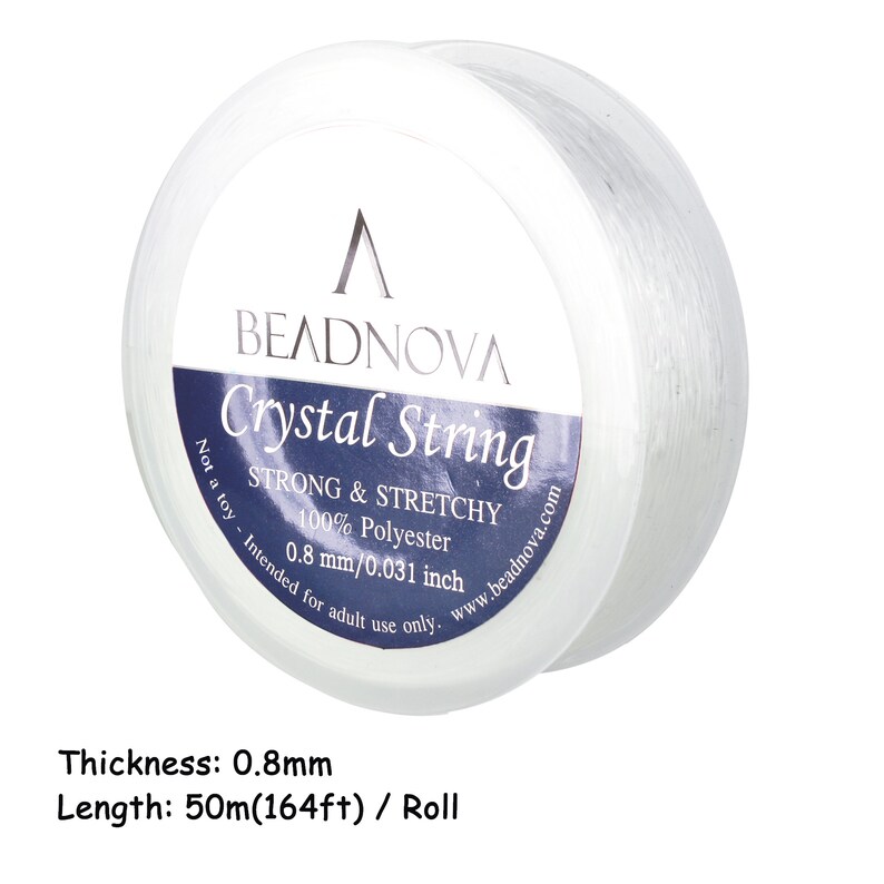 Elastic Stretch Thread 0.6 0.8 1.0mm Polyester Power Crystal String Clear Round Thread Stretch String Beading Cord for Jewelry Making 0.8mm