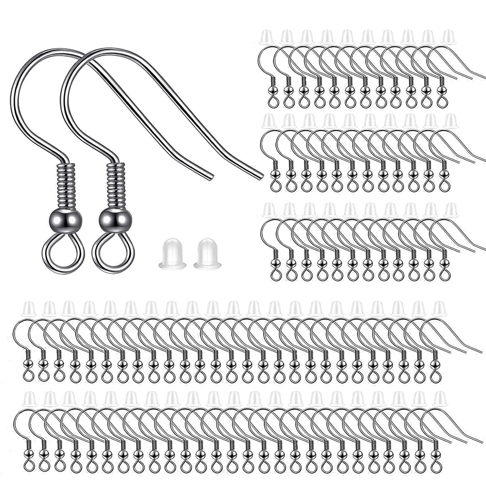 blue moon findings ear wire metal fish hook rhinestone silver 150pcs Stainless Steel Earring Hooks Fish Hook Earring Findings for DIY  Earrings Jewelry Making Earring Supplies 20mm 21 Gauge Wire