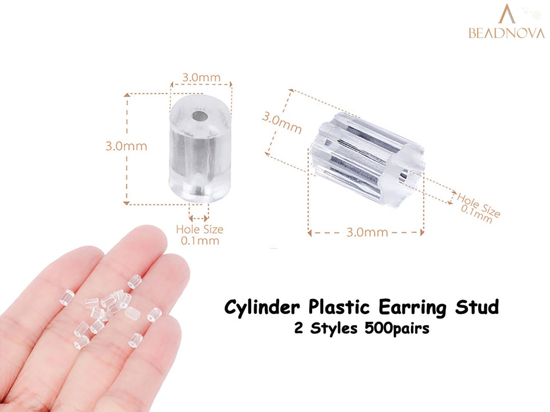 500PCs Clear Rubber Back Earring Stoppers 5*5mm 00874 * hooks findings pin  materials jewelry making su…