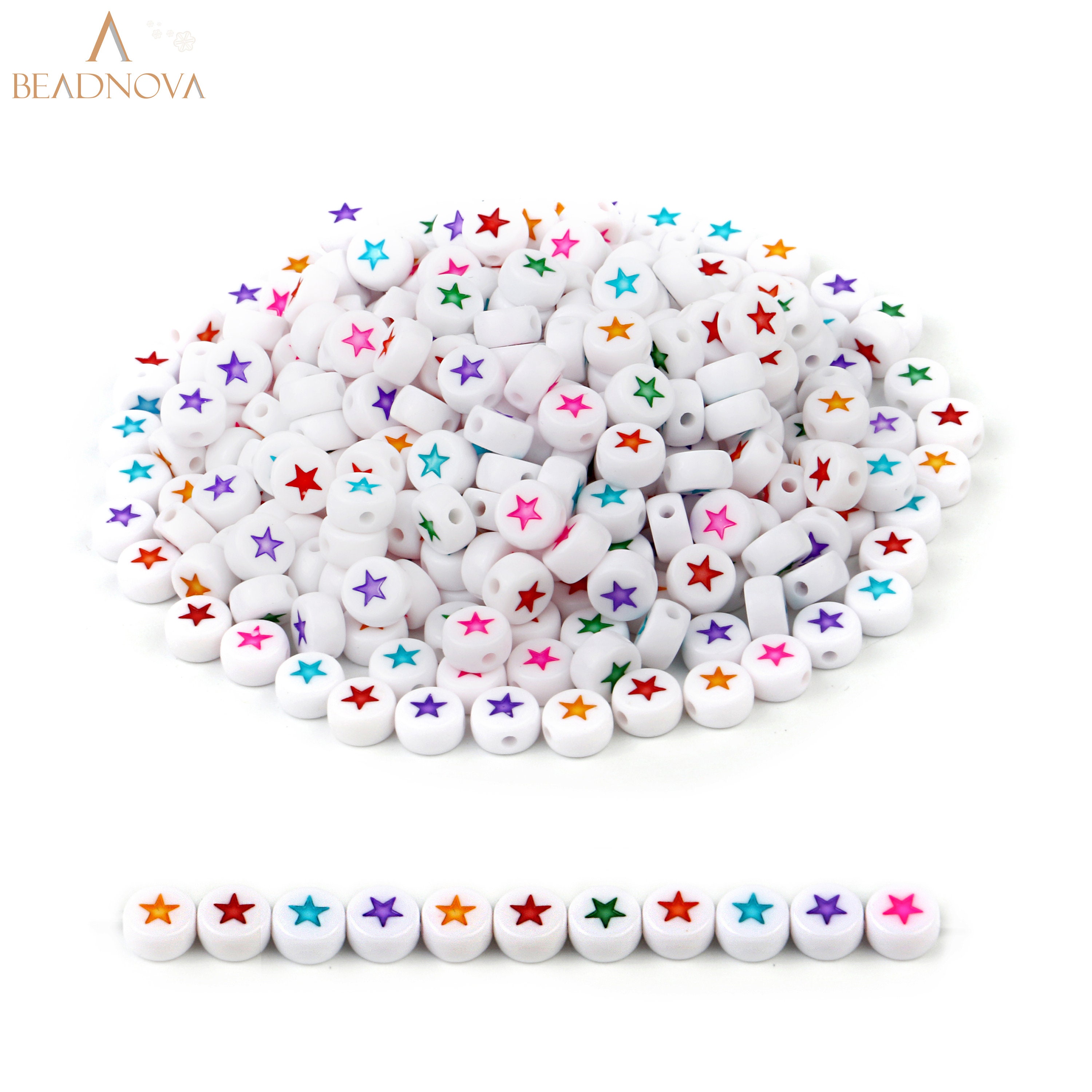 200 Pezzi Perline Acriliche Rotonde Con Alfabeto 4*7mm Di - Foto 3