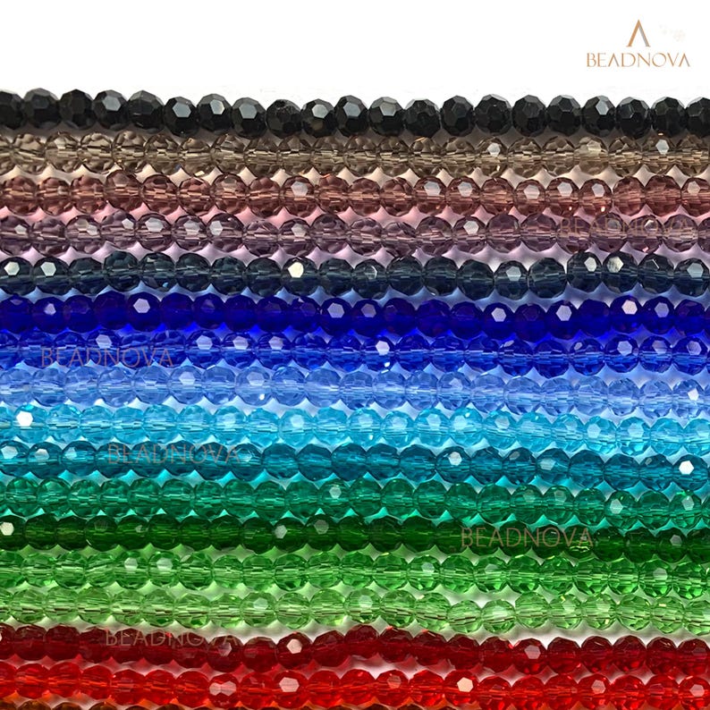 3/4/6/8/10mm Faceted Beads Classic Round Crystal Glass Beads Fashion Jewelry Beads Findings Charm Beads #5000 image 6